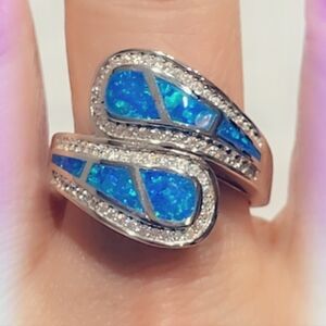 Opal & Topaz Sterling Silver Gemstone Ring